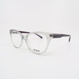 Tumi VTU012 04GO 52mm Grey Transparent Cat Eye, New Women's Eyeglasses.